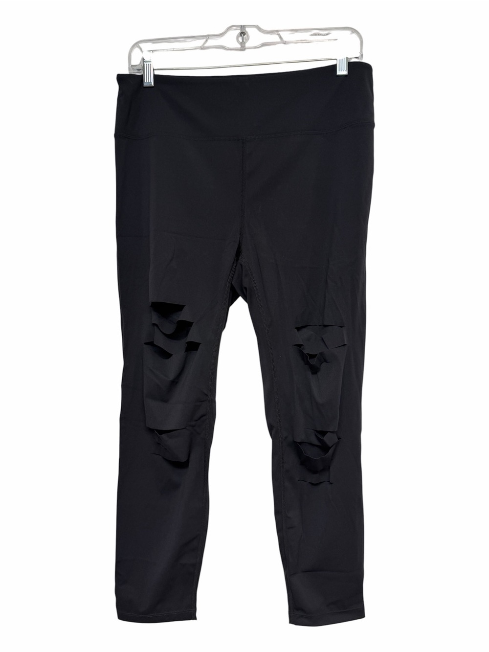 NWT ZYIA Black Slash Luxe Hi-Rise 7/8 24in Cutout Compression Leggings 14-16 Gym
